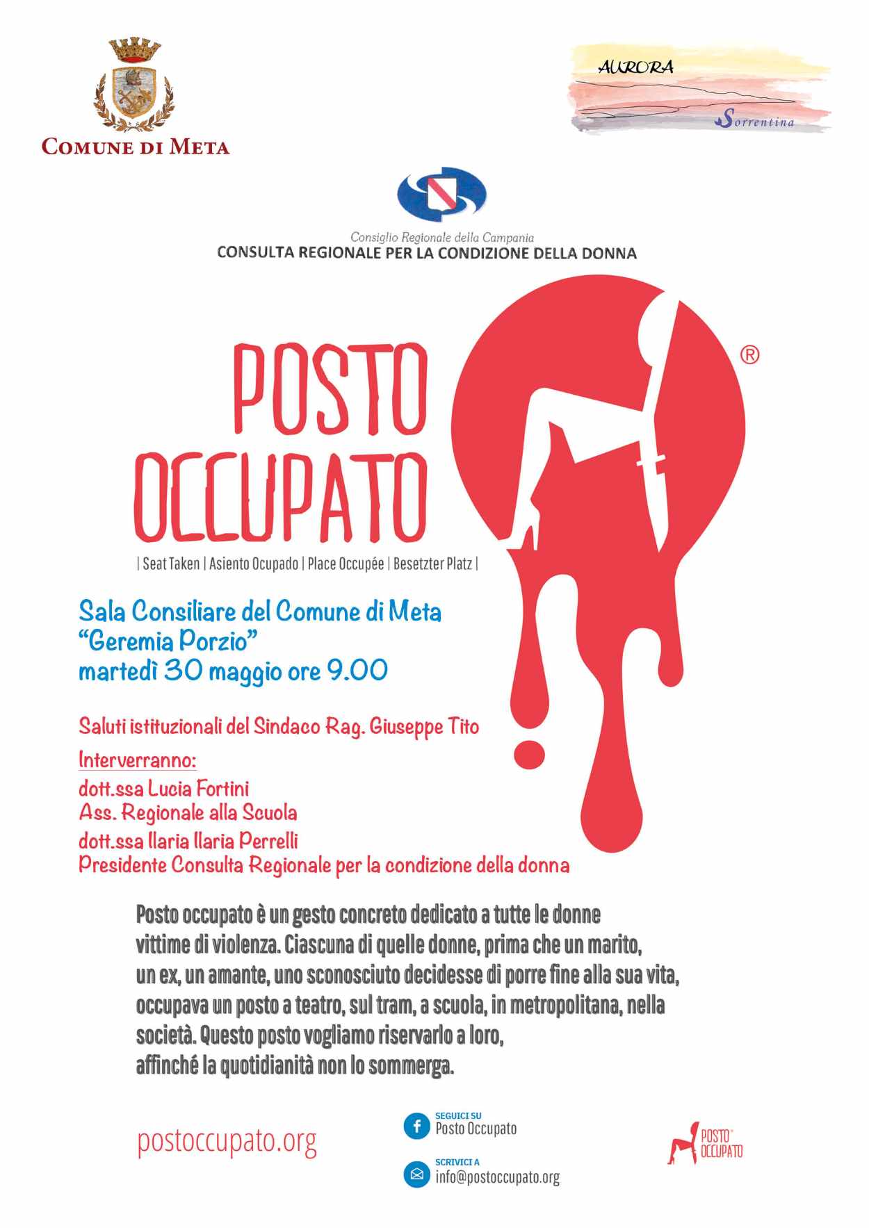 Evento "Posto Occupato" : Contro la violenza sulle donne 